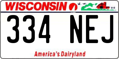 WI license plate 334NEJ