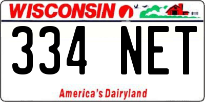 WI license plate 334NET