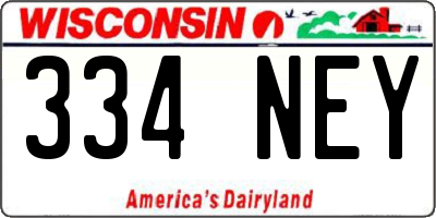 WI license plate 334NEY