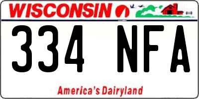 WI license plate 334NFA