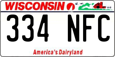 WI license plate 334NFC