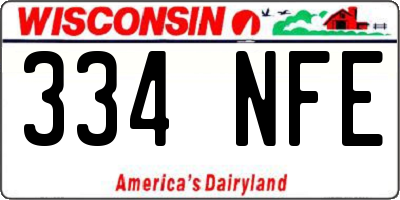 WI license plate 334NFE