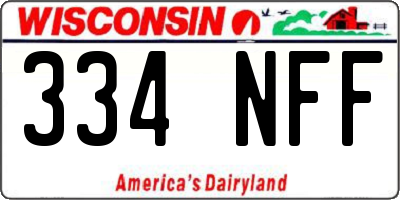WI license plate 334NFF