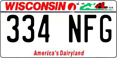 WI license plate 334NFG