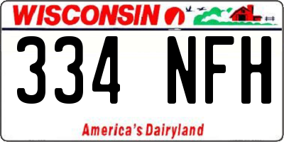 WI license plate 334NFH