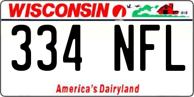 WI license plate 334NFL