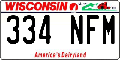 WI license plate 334NFM
