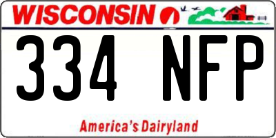 WI license plate 334NFP