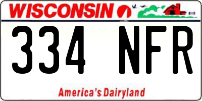 WI license plate 334NFR