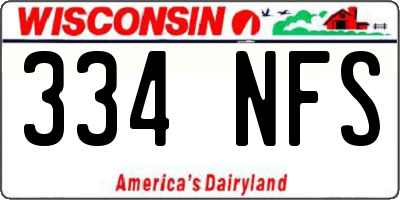 WI license plate 334NFS
