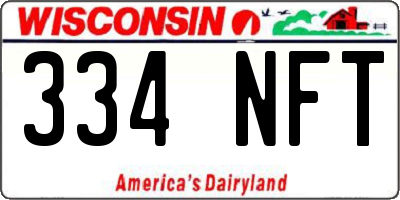 WI license plate 334NFT