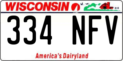WI license plate 334NFV