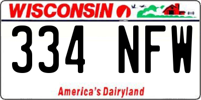 WI license plate 334NFW