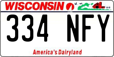 WI license plate 334NFY