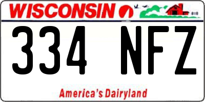 WI license plate 334NFZ