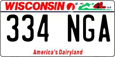 WI license plate 334NGA