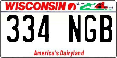 WI license plate 334NGB