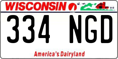 WI license plate 334NGD