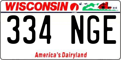 WI license plate 334NGE