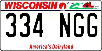 WI license plate 334NGG