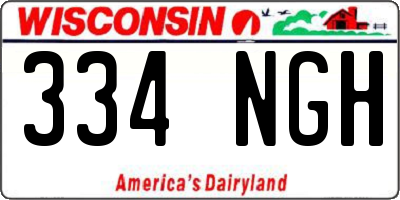 WI license plate 334NGH
