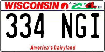 WI license plate 334NGI