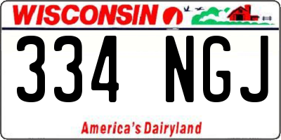 WI license plate 334NGJ