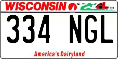 WI license plate 334NGL