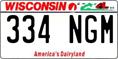 WI license plate 334NGM