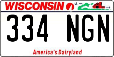 WI license plate 334NGN