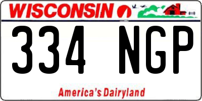 WI license plate 334NGP