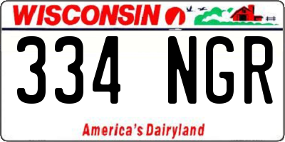 WI license plate 334NGR