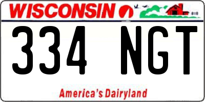 WI license plate 334NGT