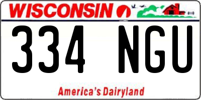 WI license plate 334NGU