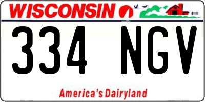 WI license plate 334NGV