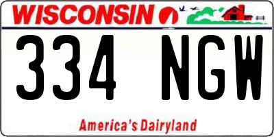 WI license plate 334NGW