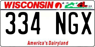 WI license plate 334NGX