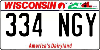 WI license plate 334NGY