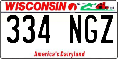 WI license plate 334NGZ