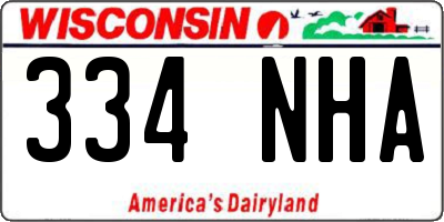 WI license plate 334NHA