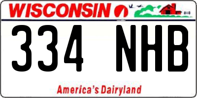 WI license plate 334NHB