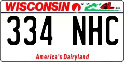 WI license plate 334NHC