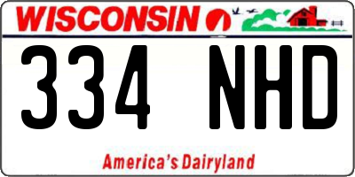 WI license plate 334NHD