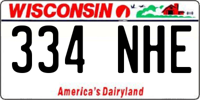 WI license plate 334NHE