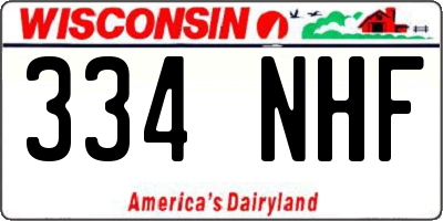 WI license plate 334NHF