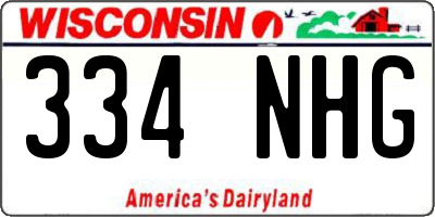 WI license plate 334NHG