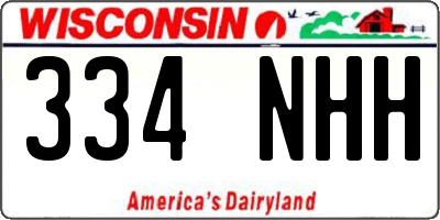 WI license plate 334NHH