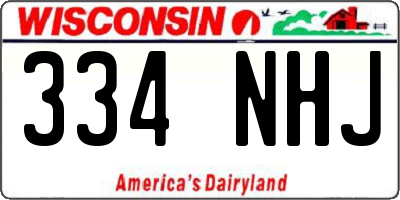 WI license plate 334NHJ