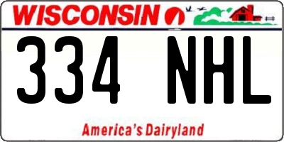 WI license plate 334NHL