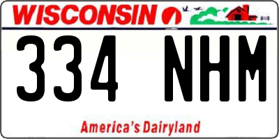 WI license plate 334NHM
